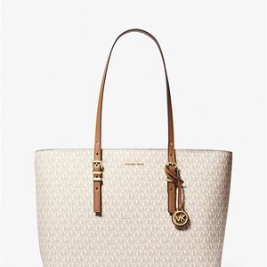 Michael Kors Cream and Tan Tote Bag